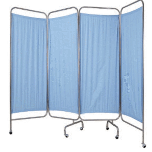 Paravent médical 4 panneaux bleu