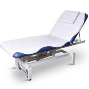 Table d'examen électrique blanc bleu