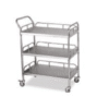 Chariot inox 3 plateaux – Mobilier de soins